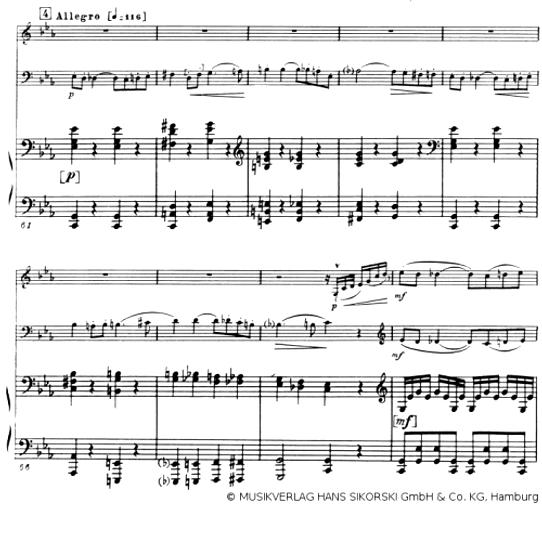 Schostakowitsch Klaviertrio op.8 ab Ziffer 4 (Cello-Thema) - © MUSIKVERLAG HANS SIKORSKI GmbH & Co. KG, Hamburg - Abdruck mit frdl. Genehmigung
